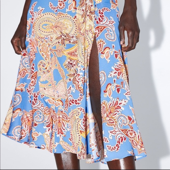 ZARA Tied Print Skirt - Picture 5 of 6